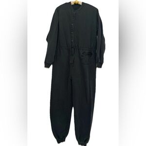 Vintage Banana Republic Jumpsuit Jogger Women’s Sz L Gray Button Front 80s READ